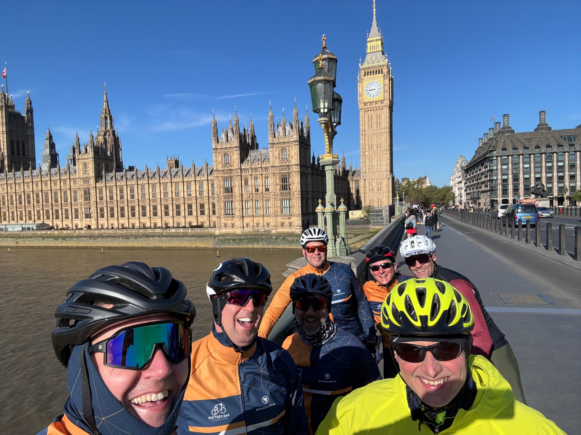 Group selfie on Westminster Bridge